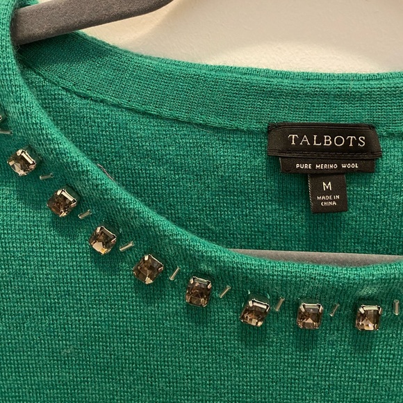 Blue & Green Quarter Sleeve Talbots Sweater - Picture 3 of 3